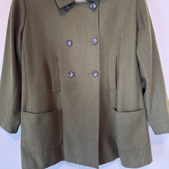 EUC Old Navy Sz XXL Y2K 2000s Olive Green Military Peacoat Short Coat Jacket - Picture 4 of 12